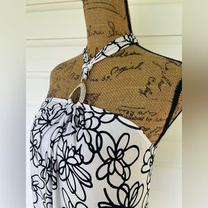 UNYX Flower Print White Top With Diamonds